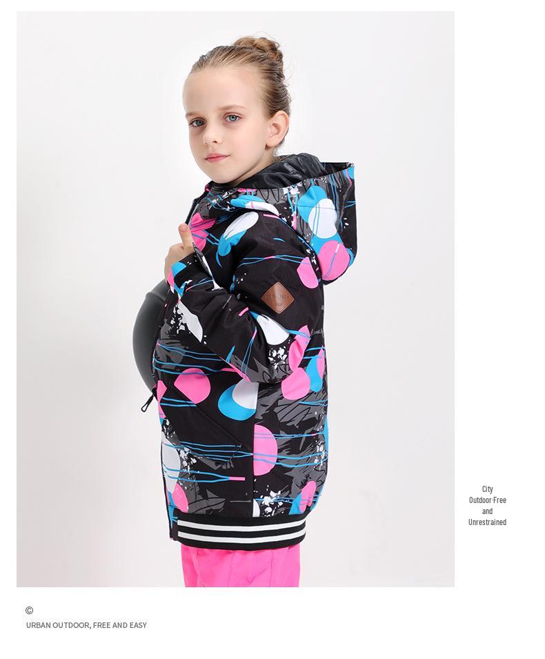 Детская ветрозащитная водонепроницаемая лыжная куртка Gsousnow - Теплый лыжный костюм для мальчиков и девочек для улицы