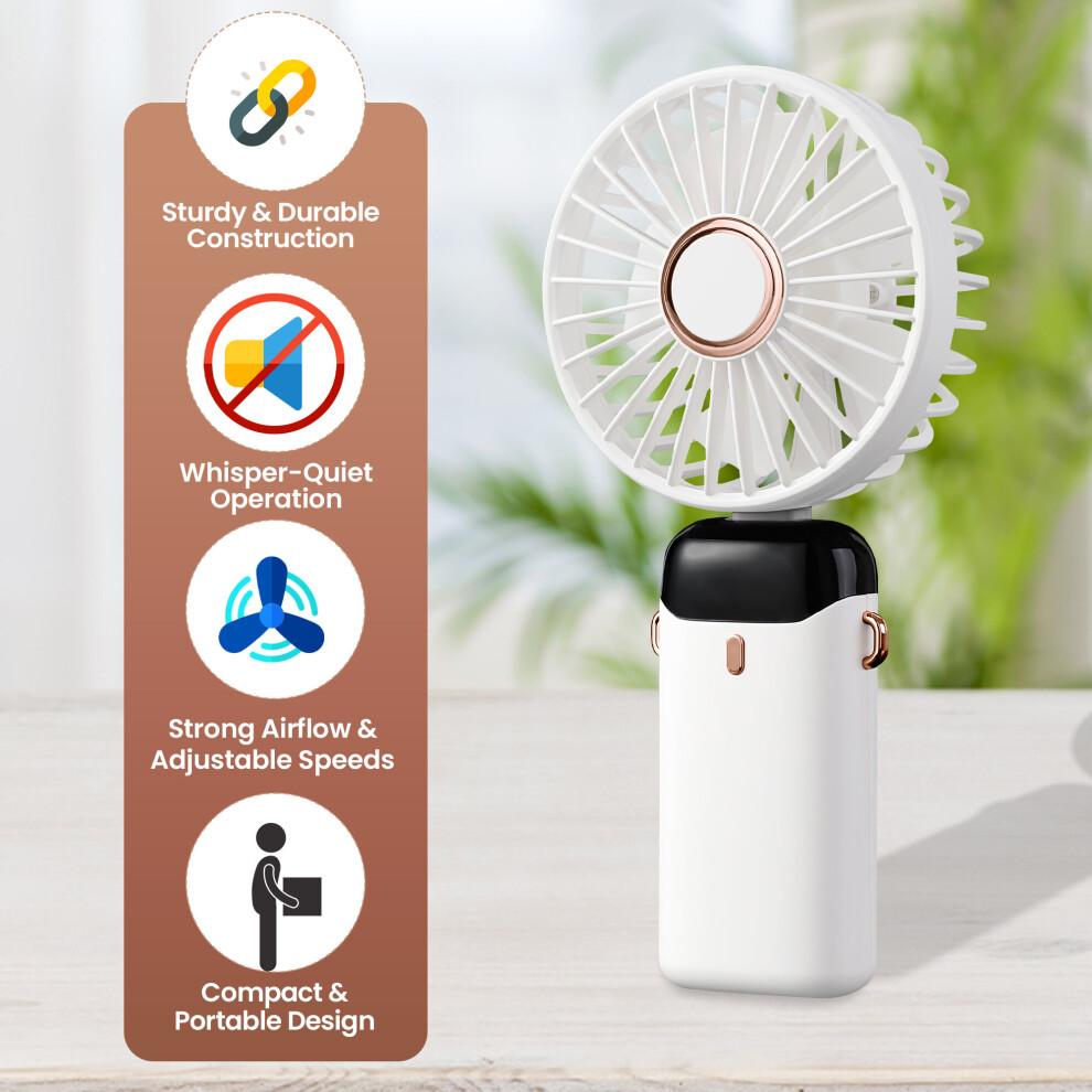 USB Rechargeable Handheld Fan Small Portable Silent Desk Fan