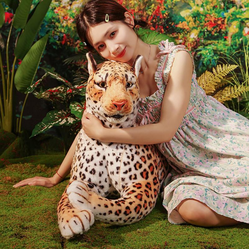 170cm Lifelike Leopard Plush Toys Soft Stuffed Animals Giant Real Life Dolls High Quality Cheetah Model for Kids Gift Room Decor
