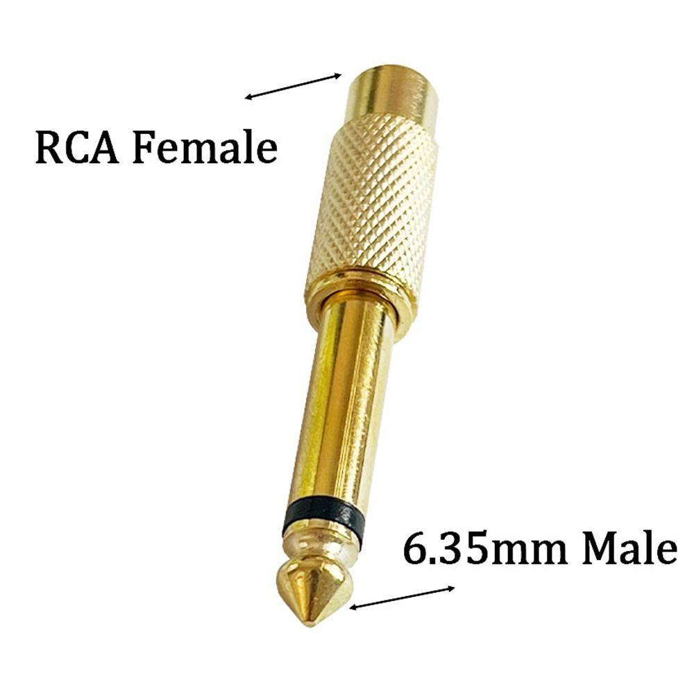 10Pcs Mono TS Plug Design 1/4" Mono TS Male Connector Gold-Plated Audio Adapter DIY Audio Equipment