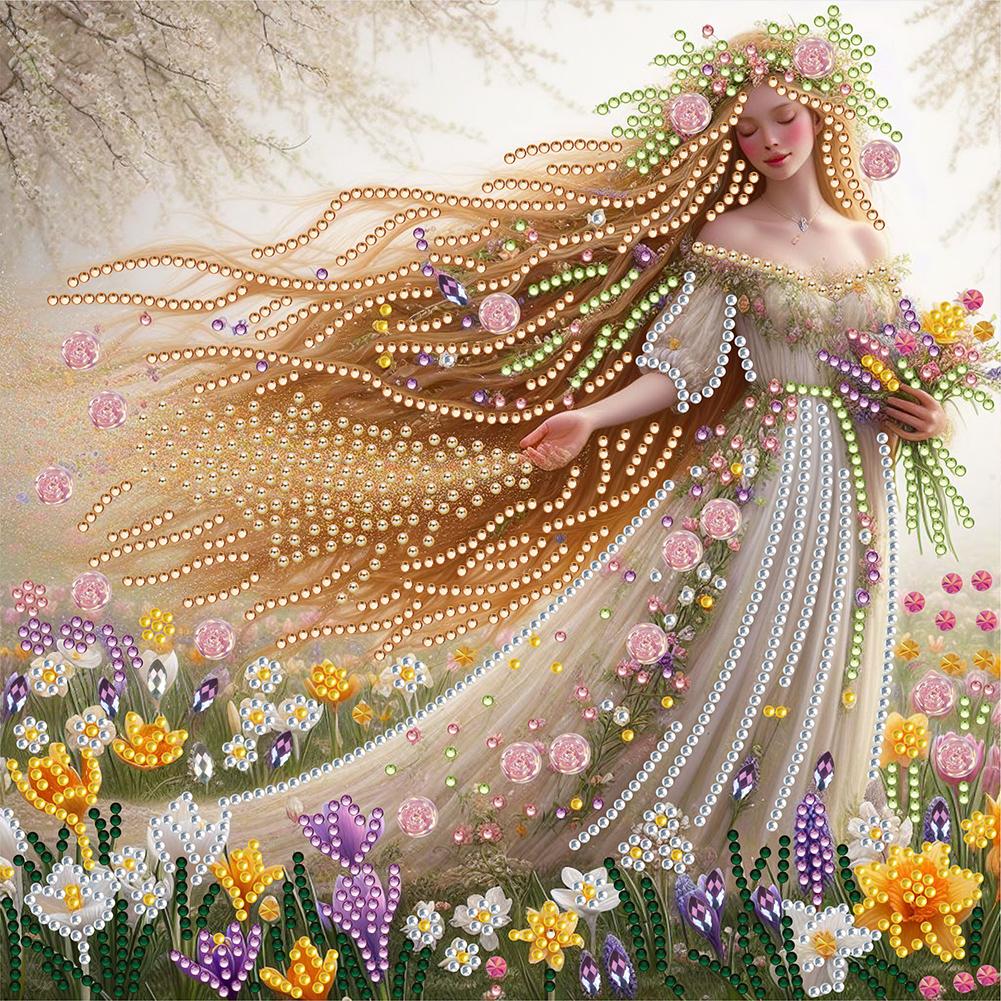 5D DIY Частичная дрель специальной формы Набор для алмазной живописи Девушка Украшение AU