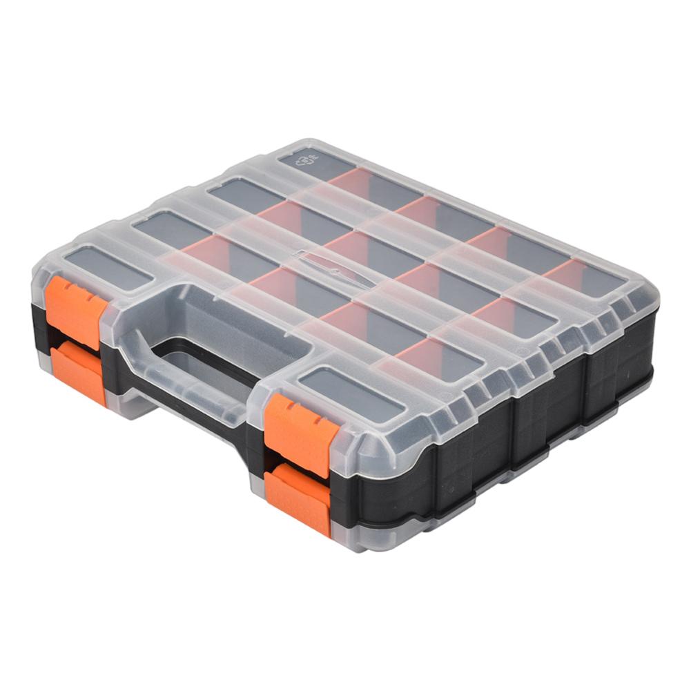 Double Side Tools Box Organizer Small Parts Storage Case Plastic Portable Tool Box Toolbox Container for Screws Nuts Small Parts