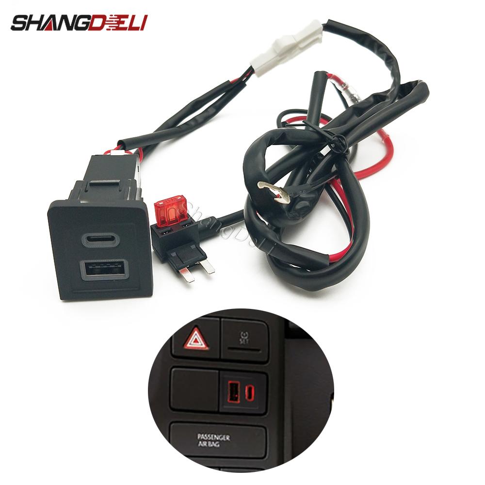 Автомобильное зарядное устройство Зарядка телефона USB-порт Зарядное устройство PD QC3.0 Адаптер-розетка для автомобильного зарядного устройства Подходит для Volkswagen Multivan T5 2003-2009
