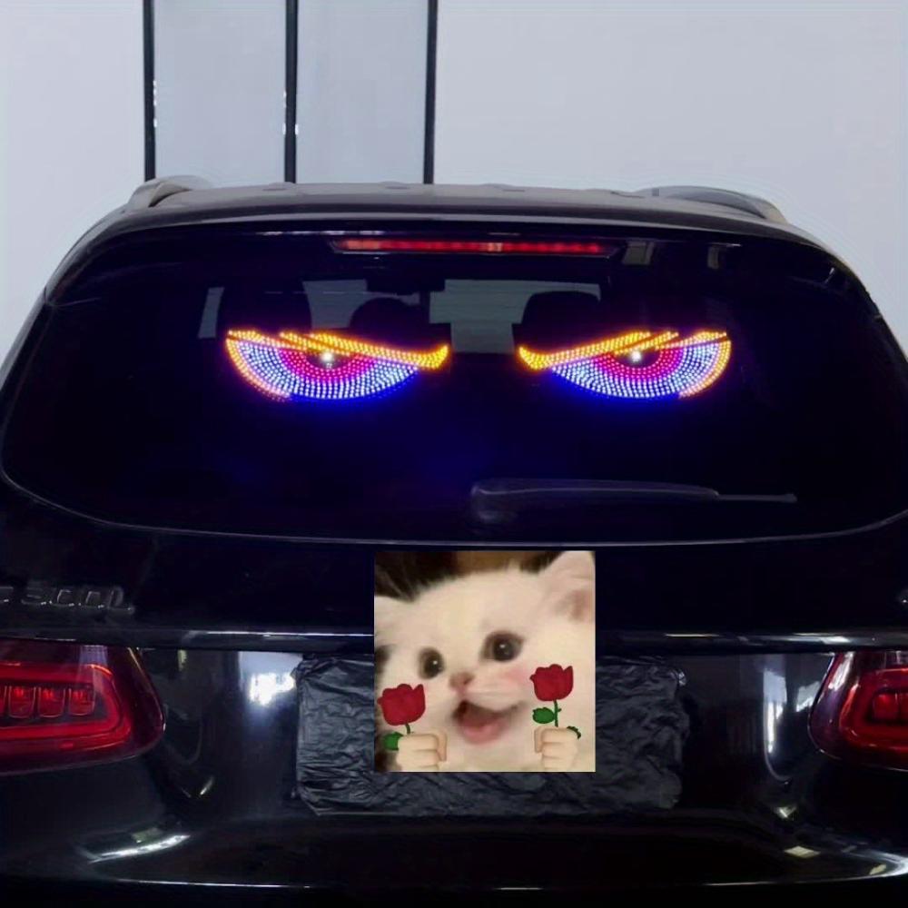 2-Piece Devil's Eye Car LED Light, Truck Devil's Eye Light USB Powered Decorative Light, No Wired Ambient Light, Cool Vehicle Display Light