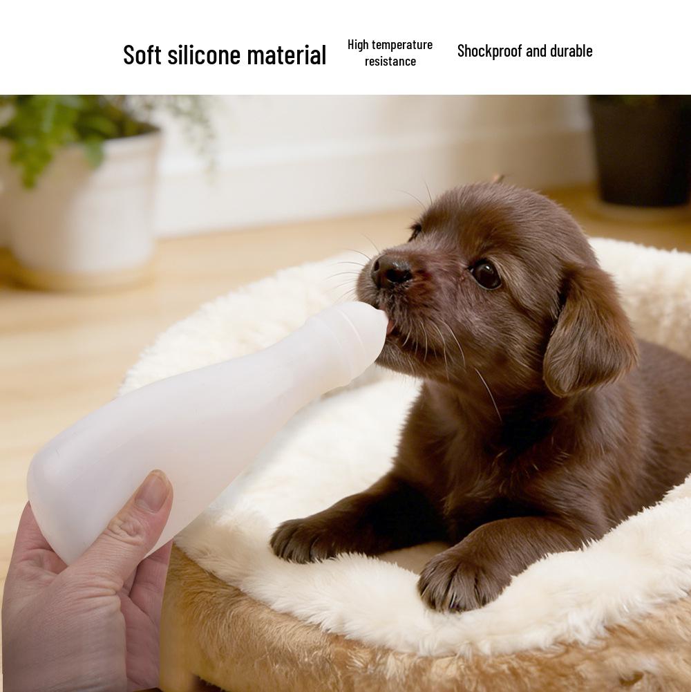 Silicone Pet Milk Bottle with Soft Nipple for Kittens, Puppies, and Bunnies - Veterinary Feeding Supplies