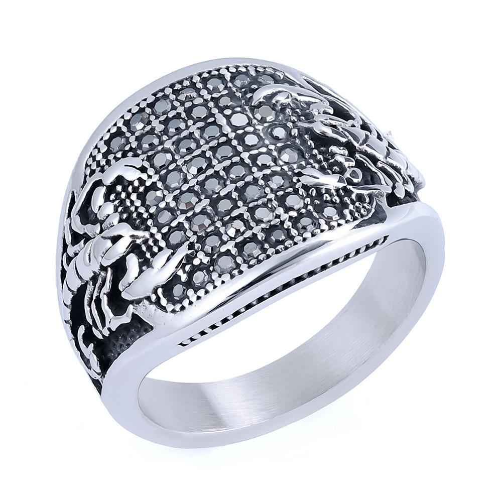 Мужское кольцо из титановой стали, персонализированное, в стиле ретро, простое, с маленькой точкой, с масонской кладкой, мужское кольцо на палец из нержавеющей стали