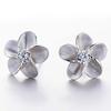 Earrings Fashion Silver Plated Ornament Female Hana and Alice Flower Korean Fashion All-Match Earrings Crystal