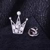 Элегантная мини-брошь в виде короны, мужская простая брошь, ретро-значок для украшения, высококлассный цветок на лацкан пиджака, булавка для воротника рубашки