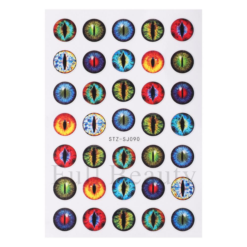 3D осенние наклейки для ногтей, переводные наклейки, клейкие ползунки для ногтей, маникюр 2024, украшения для дизайна ногтей, кошачий глаз