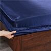 (No Pillowcases )Luxury Emulation Silk Fitted Sheet Bed Mattress Protector Cover Elastic Sheets Bed  Mattress Cover Linen
