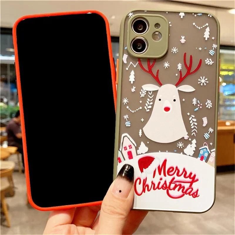 Чехол для телефона «С Рождеством и Новым годом» для iPhone 16 15 14 13 12 11 Pro Max Mini X XS 7 8 Plus SE Ударопрочный Жесткий чехол Fundas