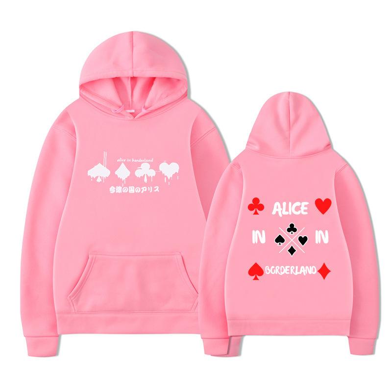 Alice In Borderland Hoodies Men Cartoon Cards Sweatshirt Vintage Unisex Pullover Men Graphic Hoody Oversize Clothing
