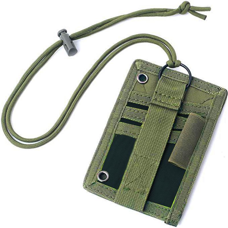 Id Card Holder Army Tactical Multi Functional Portable Id Card Case Patch Neck Lanyard And Credit Card Organizer