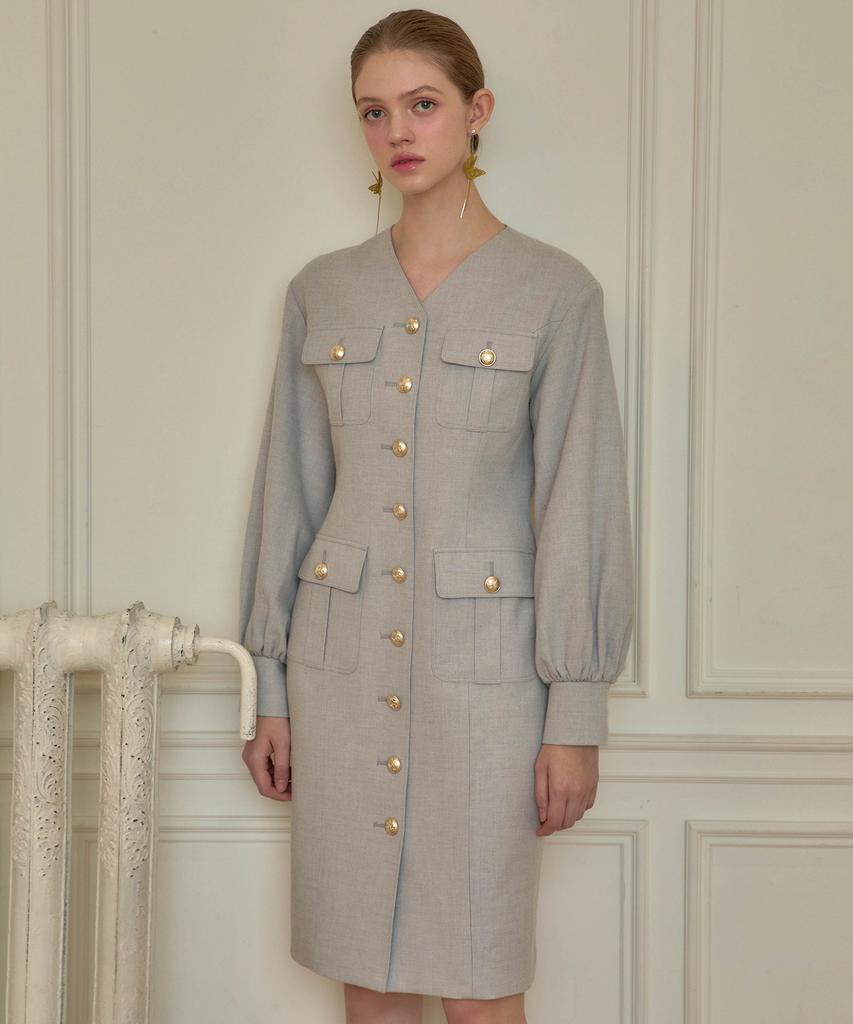 Julie And Kara 24 Fw Collar 94 Etoile Balloon Dress Gray