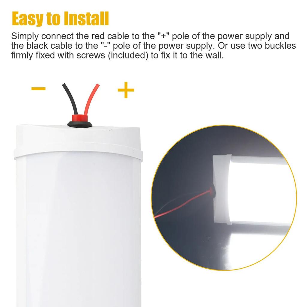 2 шт., 72 светодиодных внутренних световых полоски 12–80 В 1200 лм — универсальная полоса для грузовиков, автобусов, автодомов с выключателем (10 Вт сверхъяркий)