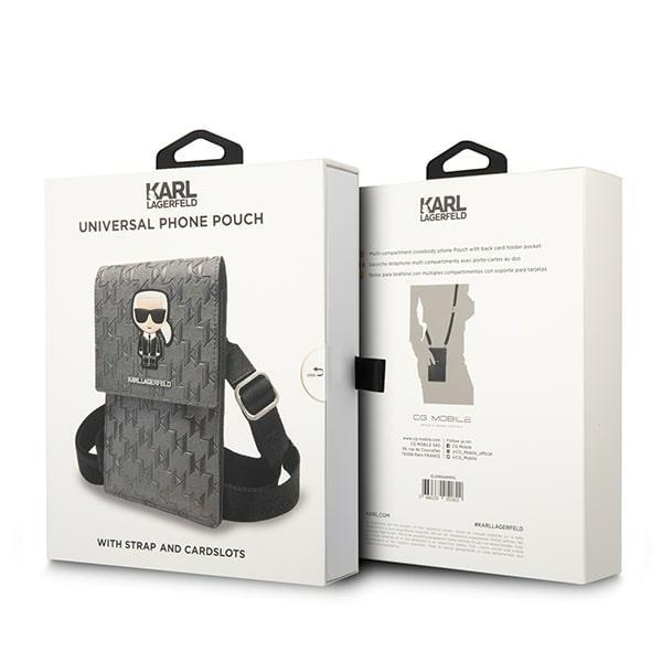 Karl Lagerfeld KLWBSAMIPG Silver Ikonik Karl Monogram Patch Handbag