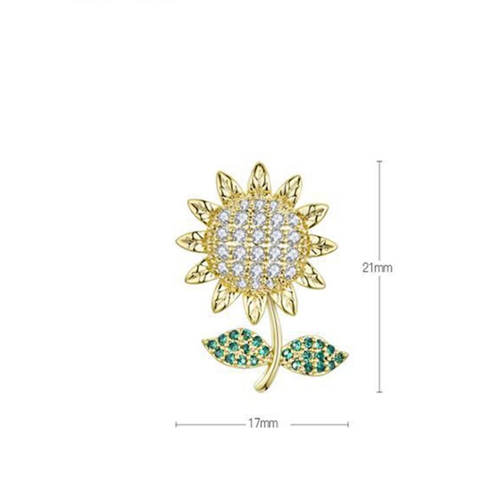 Rinhoo Elegant Daisy Flower Brooches For Women Fashion Sunflower Leaves Enamel Pins Floral Bouquet Badge Wedding Party Jewelry