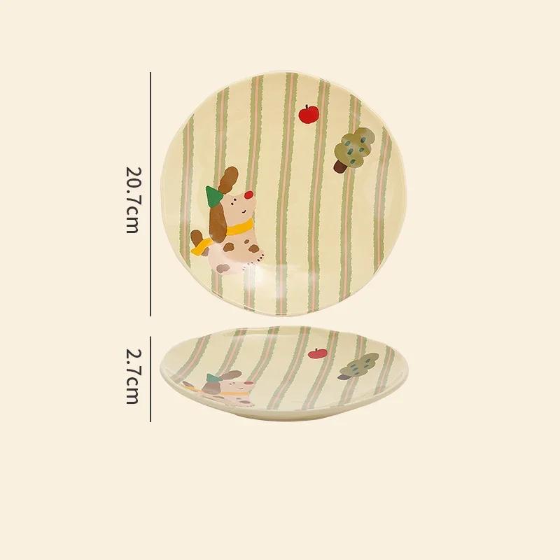 Восхитительные блюда Керамические тарелки Легкая роскошь Ресторан Послеполуденный чай Милые десерты Фруктовая тарелка Изысканная бытовая посуда