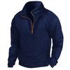 Men's Tactical Half-Zip Stand Collar Polo Sweatshirt