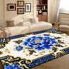 Modern Flower Design Antiskid Room Decoration Aesthetic Bedroom Carpet Soft Large Living Room Rug Easy Cleaning Sofa Table Mat