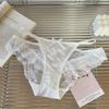 Thin Sweet Lace Panties Low Waist Flower Mesh Lace Underwear Hollow Cotton Crotch Underwear for Women Lady