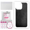 apgo Protective Skin Sticker for the Back Compatible with Apple iPhone 14 Pro, Wrap Film, Foil, Vinyl - Pattern Black Leather
