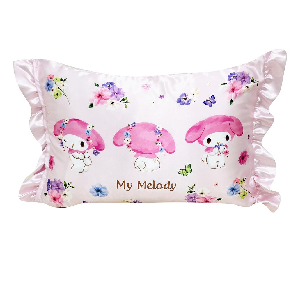 MORIPiLO (Morishita) Silk Touch My Melody Sanrio Characters Pillowcase, Silky Touch, Ruffled, Washable, 43x63cm, Pink, 405846