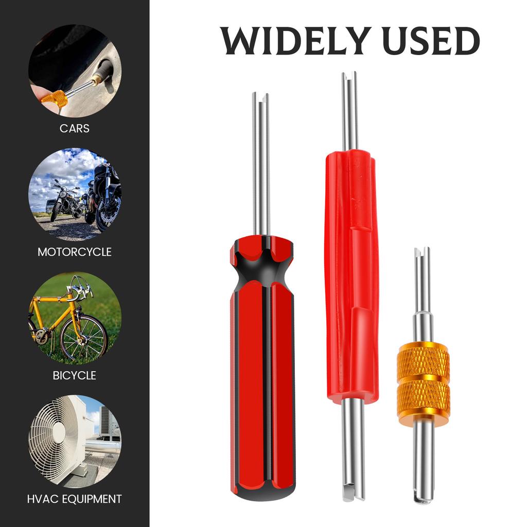 18 шт. Инструменты для ключа золотника Двусторонняя Ремонт линии кондиционирования воздуха Инструменты для шин Металлический съемник золотника Инструмент для снятия