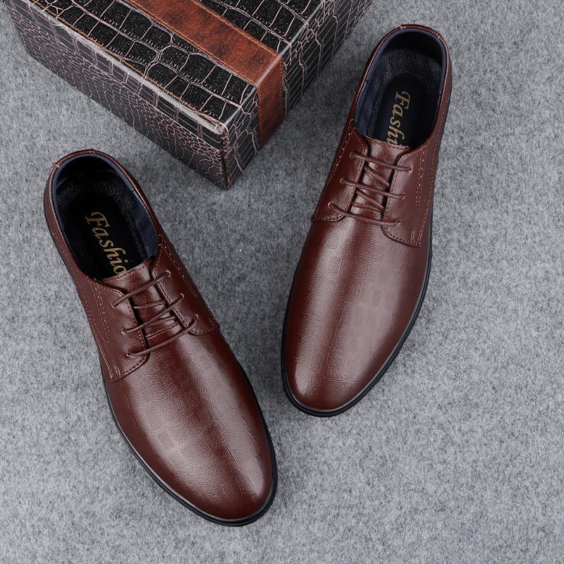 Luxury Brand Mens Casual Shoes Genuine Leather Men Bussiness Formal Shoes Fashion Designer Office Shoes Lace Up Oxford Footwear