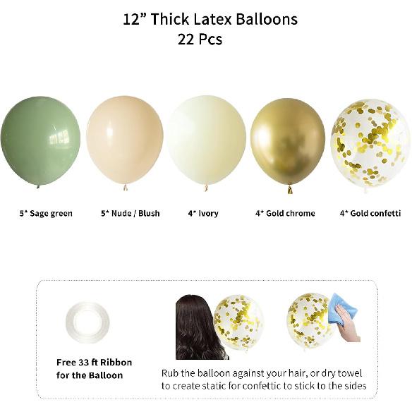 ANSOMO Sage Green Happy Birthday Party Decorations Retro Green Nude Ivory Dark Olive Kraft Paper Banner Balloons Neutral Rustic Boho Blush Safari