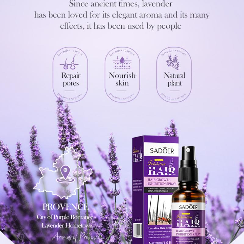 Спрей для замедления роста волос SADOER, спрей для замедления роста волос под мышками и на ногах