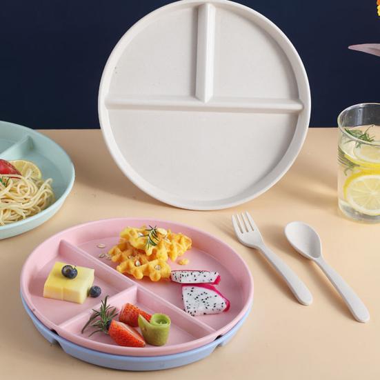 1 Set Divided Dinner Plates Unbreakable Portion Control Divided Diet Plates Reusable Picnic Plates Microwave Dishwasher Safe