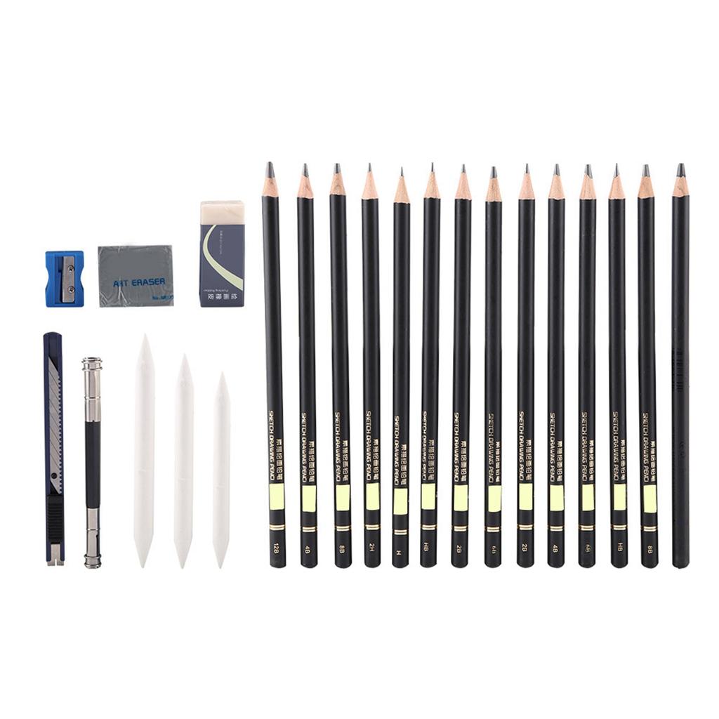 29pcs Drawing Sketch Set Charcoal Pencil with Eraser Art Craft Painting Sketching Kit