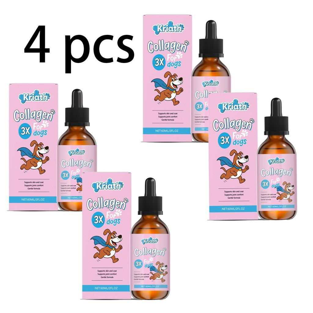 Капли коллагена для собак Kriath, Мягкая формула, Уход за суставами, шерстью и кожей для собак, Пищевая добавка 60 мл
