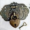 1 Набор Ретро Замок-Сердечко из Сплава с Ключами Антикварный Маленький Чемоданчик Замки-Сердечки для Шкатулки для Украшений Дневника 2027
