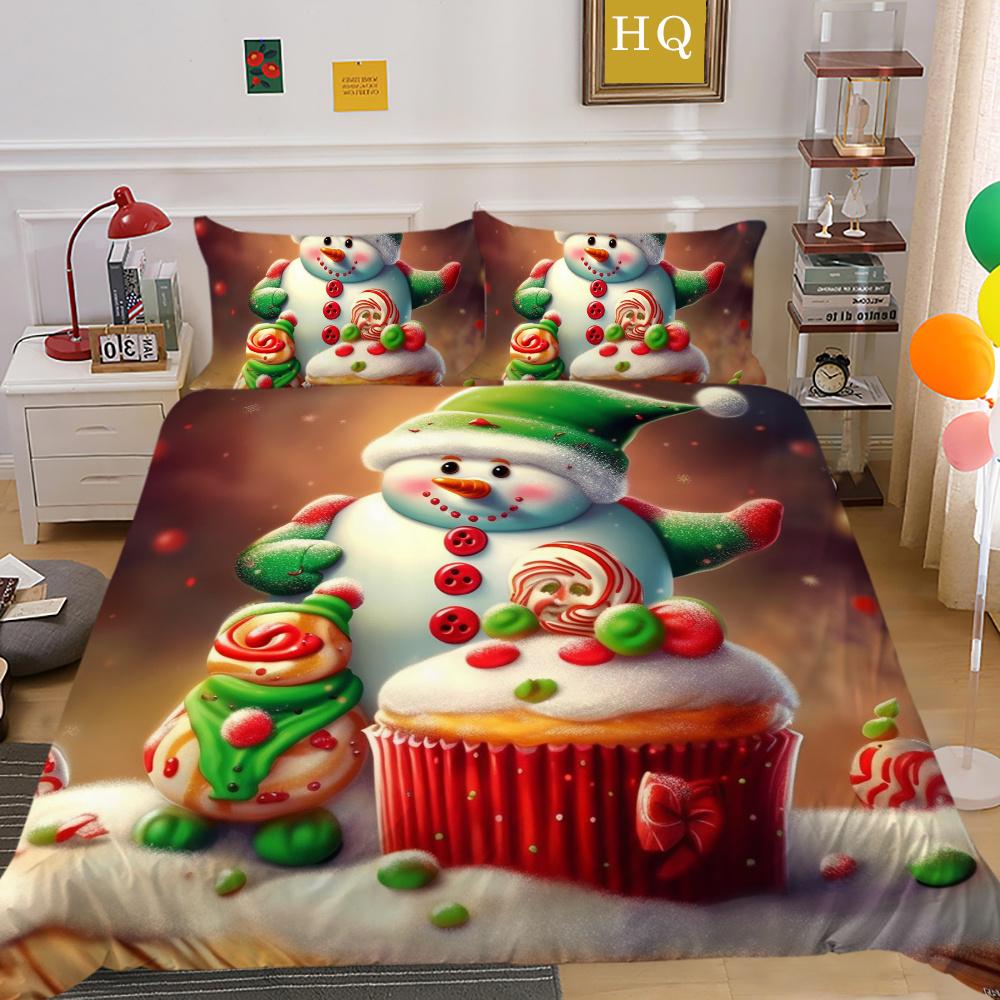Модное рождественское одеяло с принтом размера «king-size», комплект высококачественного полиэстера для подростков, детей, домашнее постельное белье