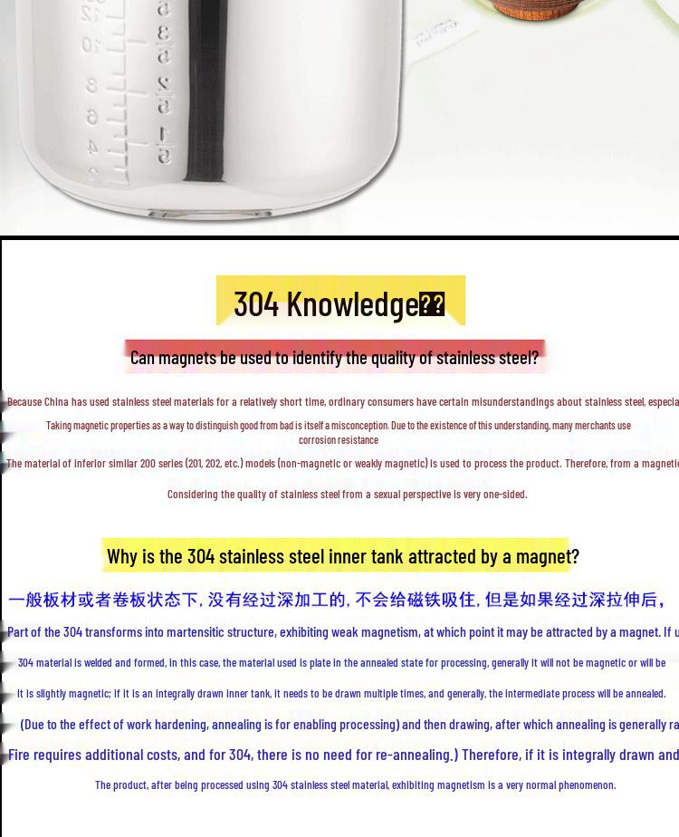 Универсальная 6-литровая внутренняя чаша электрической скороварки с антипригарным покрытием, из нержавеющей стали 304 с многослойным дном