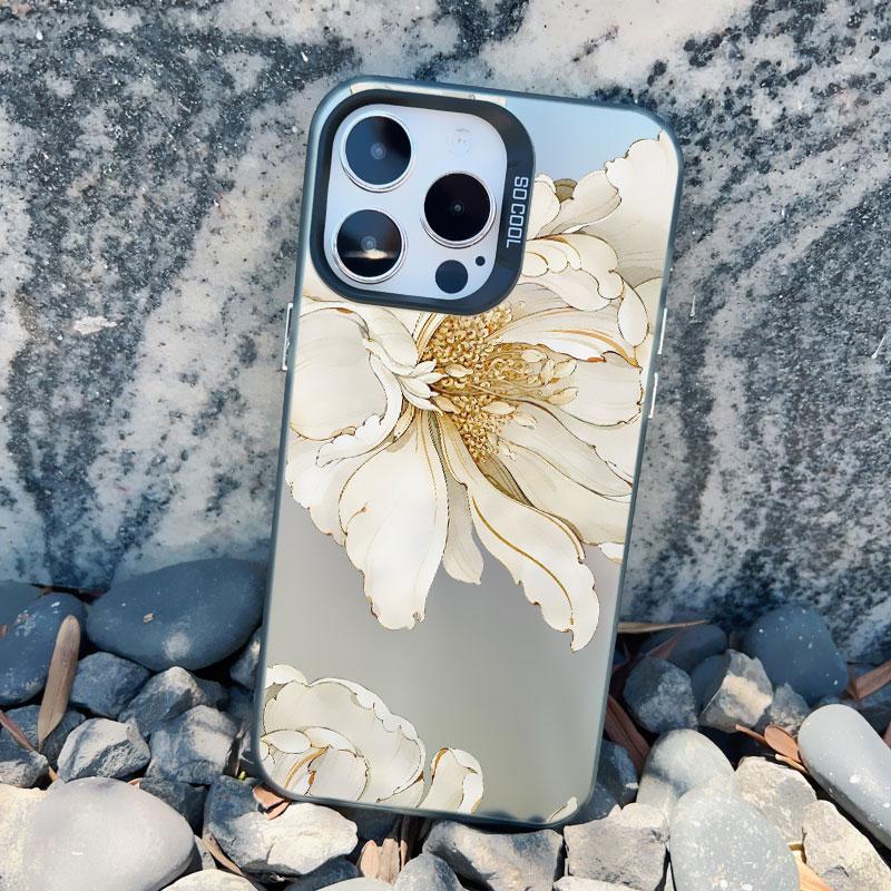 Винтажный Элегантный Розовый Цветок Пиона Чехол для Телефона для Iphone 16 15 11 12 14 Pro Max 13 Mini Pro Max 15 14 Plus Ударопрочный Лазерный Чехол