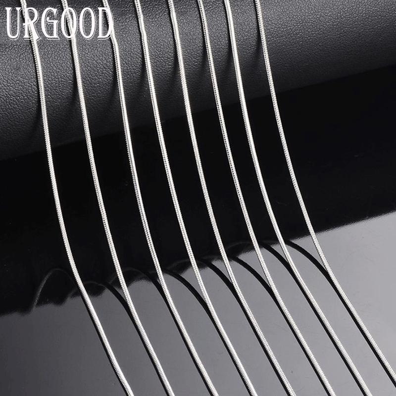 Стерлинговое серебро 925 пробы, 5 штук, 40-75 см, 1,2 мм, ожерелье-цепочка в виде змеи, модные украшения