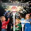 Street Lamp Bubble Machine with Music & LED Lights, Automatic Bubble Blower for Kids, Adjustable Height 21-47", Detachable Wand, Rechargeable Outdoor