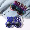 Блестящие Очки С Новым 2026 Годом Милые Креативные Рождественские Очки Цветные Сладкие Новогодние Декоративные Солнцезащитные Очки