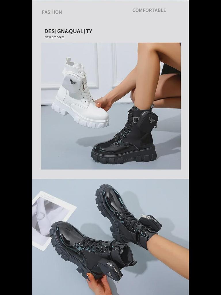 Летние ботинки Martin в британском стиле 2021 года: Большая платформа, короткая труба, боковая сумка, женская байкерская мода