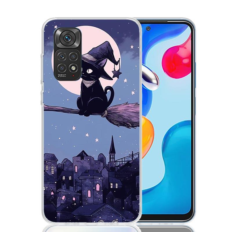 Аниме Милый Черный Кот Мяу Чехол Для Телефона Для Xiaomi Redmi Note 15 14 13 12S 12 Pro Plus 11S 11E 11 11T 10S 10 Арт Мягкий Чехол С Рисунком