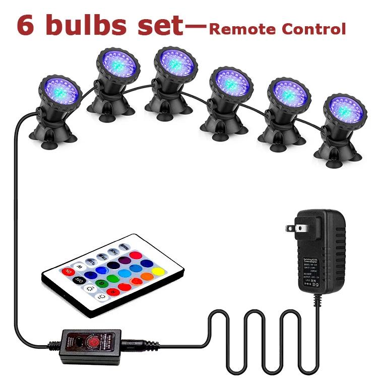 1-6 комплектов лампочек светодиодный подводный светильник IP68 RGB лампа подводный точечный светильник с дистанционным управлением для бассейна фонтаны пруд аквариум