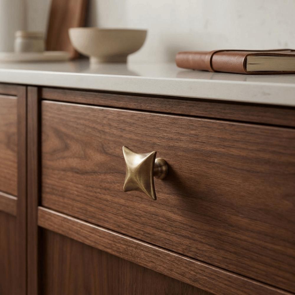Four Point Star Drawer Pulls Modern Minimalist Furniture Handles Cabinet Knobs Indoor Furniture