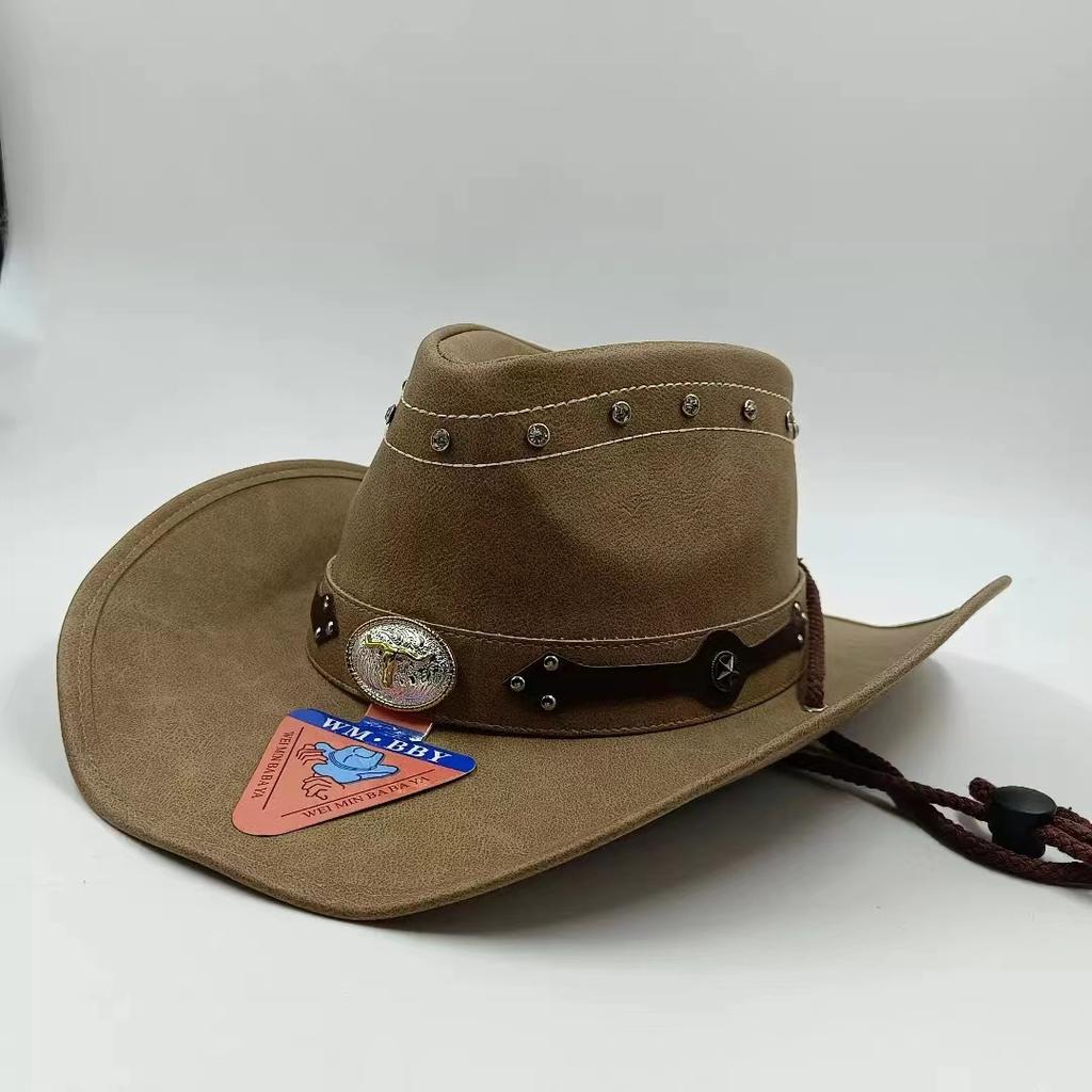 Three-dimensional Embroidery Handmade Straw Hat Western Cowboy Hat Men Cap Outdoor Women Hat Light Luxury