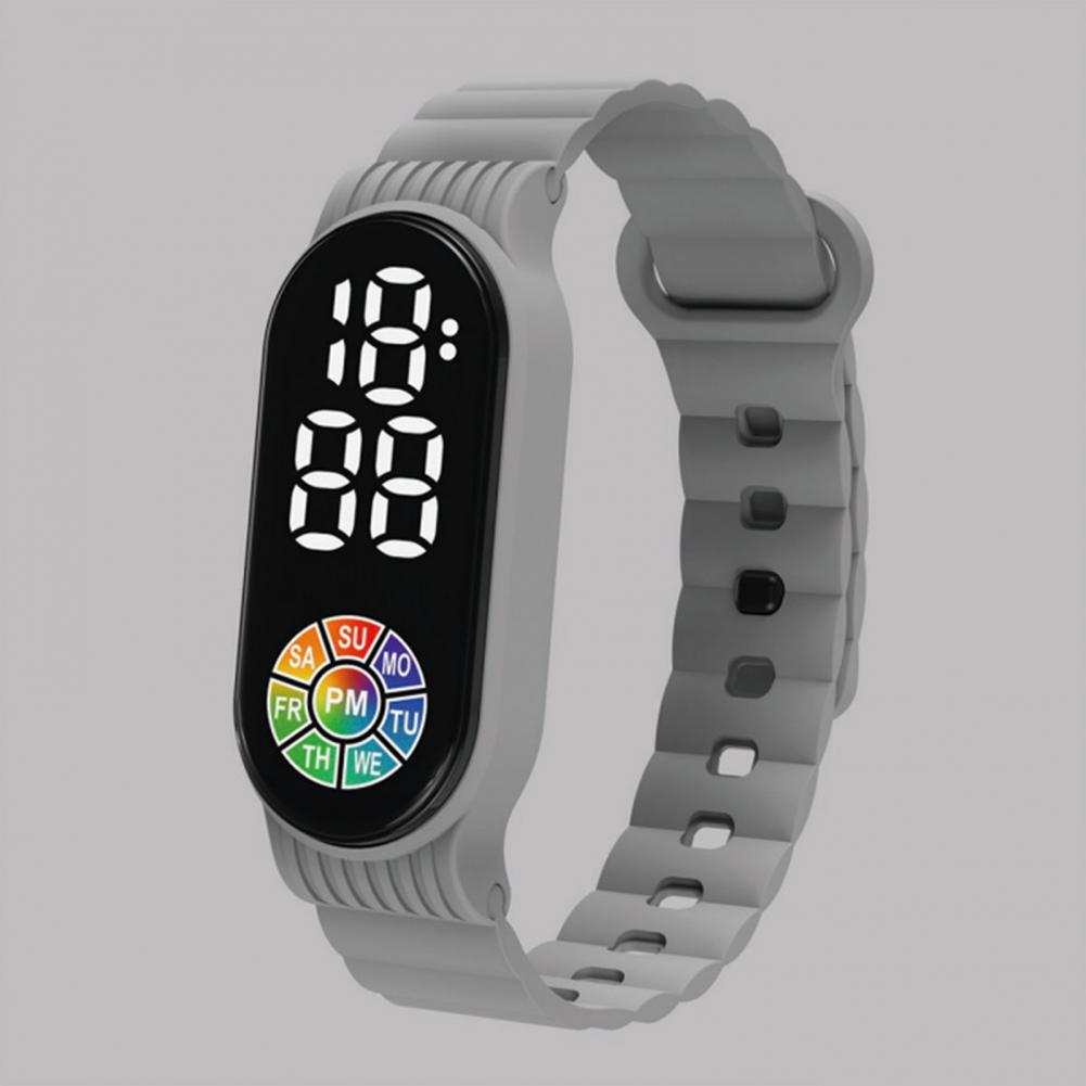 Наручные часы с сенсорным управлением и цифровым дисплеем, водонепроницаемые многофункциональные детские электронные часы