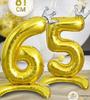 32-дюймовые фольгированные шары в виде цифр 6 и 5 с подставкой-основанием в виде короны, алюминиевая фольга, украшения для вечеринок, мероприятий и праздников