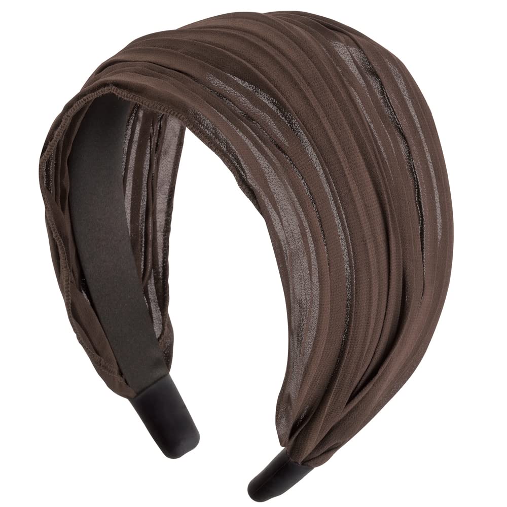 MEIDAI Comfortable Turban Headband for Wide Hair Comfortable Ribbon Solid Slimming Conceals Gray and Beautiful Headband for 1 Adults, Scarf, Hairband,