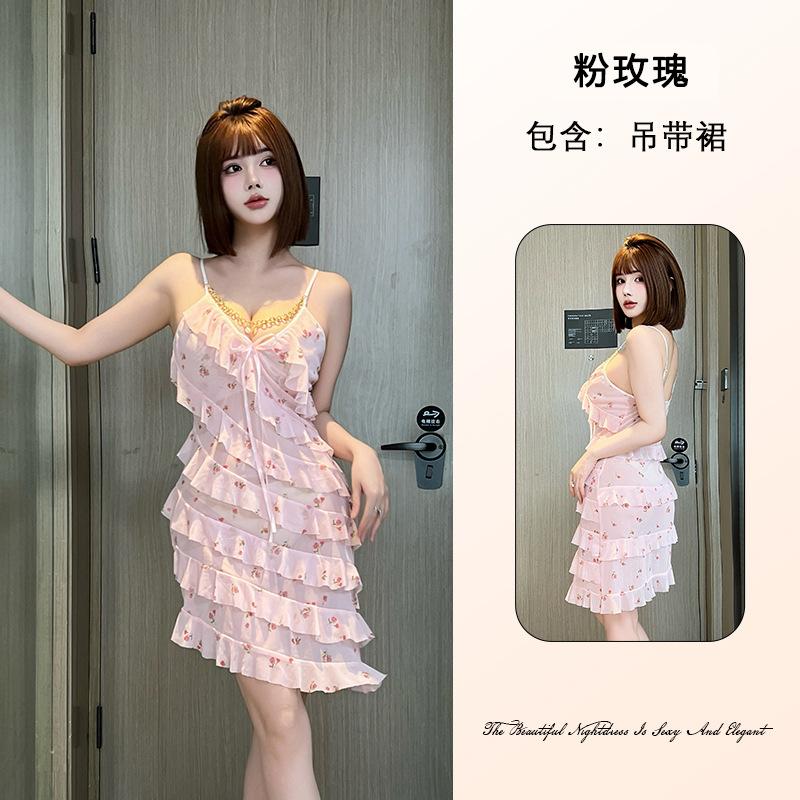 Женская кружевная сетчатая ночная рубашка Pure Desire, дышащая, с глубоким V-образным вырезом, многостильная, сексуальная одежда для отдыха, универсальная, соблазнительная одежда для сна, с разнообразным выбором